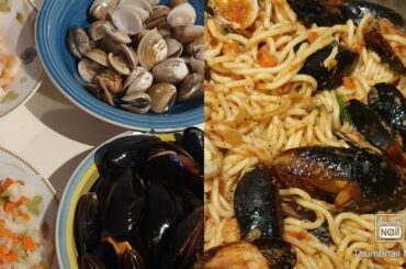 SPAGHETTI WITH SEAFOOD( Italian  recipes)