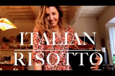 RELAXING ITALIAN RISOTTO IN A COZY COUNTRY KITCHEN IN TUSCANY, ITALY