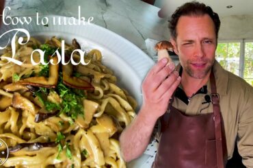 How to make Homemade Porcini Pasta (Without Pasta Machine) - Julien Food