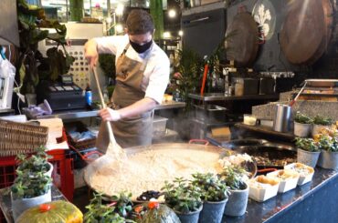 Italian Risotto Rice with Mushrooms. London Street Food