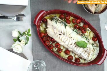 Emile Henry Made In France Fish Steamer for the Oven, 16 by 9.5, Charcoal