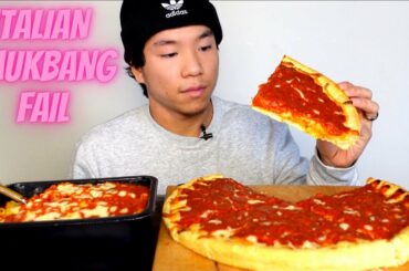 Baked Ziti + Deep Dish Pizza | Italian Food Mukbang | asmr eating