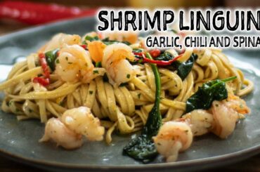 Garlic and Chili Shrimp Linguine