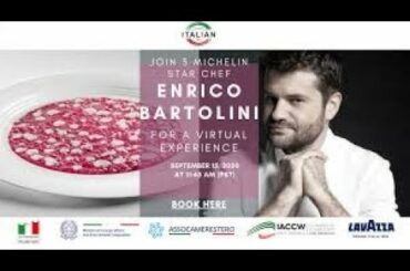 Giammario Villa and 3 star Michelin Chef Enrico Bartolini  at Authentic Italian Table 2020