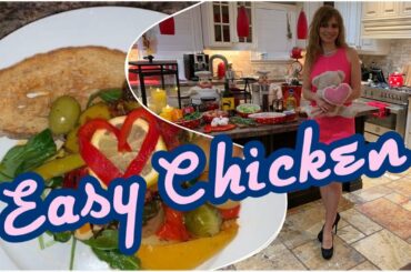 Easy Chicken Breast with Italian Herbs and Vegetables Recipe l Valentines Edition