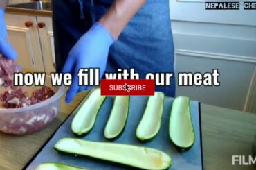 stuffed zucchini easy recipe in home  | home made food | italian food in home | testy and yummy food