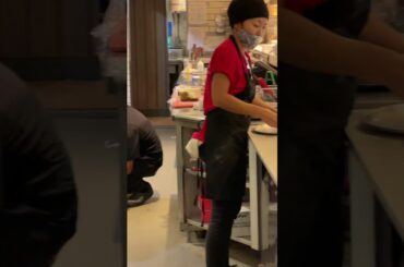 Cooking show in Italian pizzeria