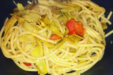 ITALIAN PASTA RECIPE “PASTA CON CARCIOFI” | YUMMYLICIOUS RECIPE