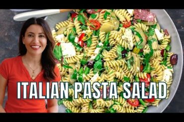 Healthy Italian Pasta Salad with Bonus Homemade Dressing