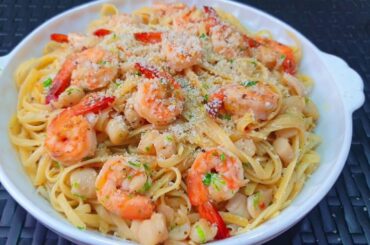 Seafood Pasta in White Wine Sauce