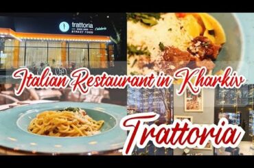 Italian foods in an Italian restaurant -Trattoria, Kharkov, Ukraine