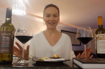 Wine and food pairing. Red wine with cheese and chocolate. Light-bodied vs. full-bodied wine.