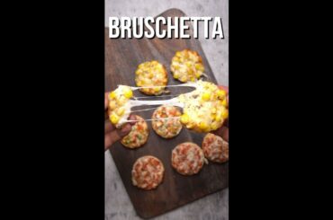 Cheese Corn / Tomato / Bell Pepper Bruschetta | Italian Snack | Italian Starter | Bruschetta #shorts