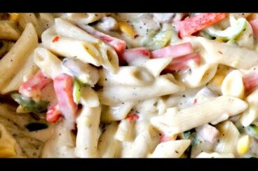 White Sauce Pasta | ONLY 3 STEPS |  Veg Pasta Italian Recipe | Simple-Quick-Tasty | Creamy | Crunchy