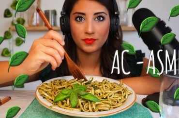 AC - ASMR |  YUMMY AND FRESH PASTA WITH PESTO MOST POPULAR FOOD | NO TALKING | ITALIAN FOOD