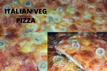 #italian veg pizza#Cook House#                                    ITALIAN style dough & veg pizza.