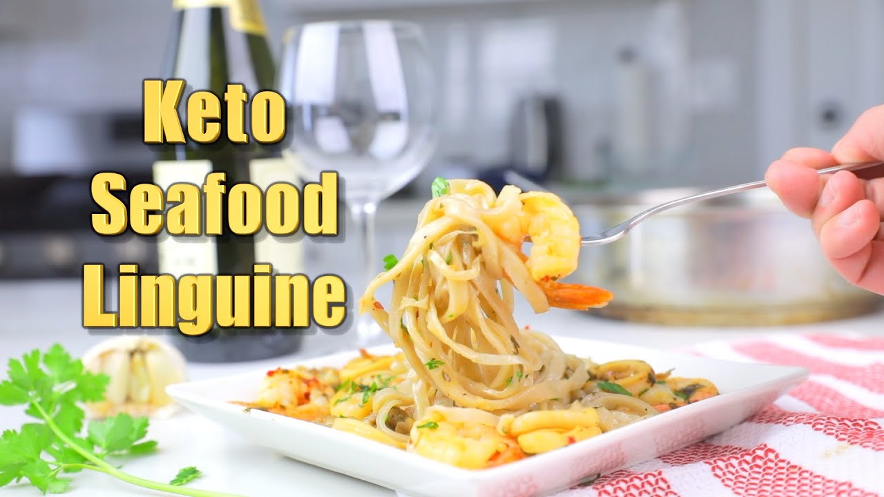 Keto Seafood Linguine | Low Carb Italian Noodle Recipe Keto Seafood Linguine | Low Carb Italian Noodle Recipe