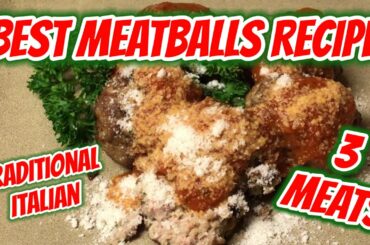 Best DIY Homemade Italian 3 Meat Meatballs Recipe Tutorial w Veal Pork Beef