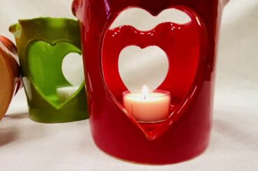 Italian Ceramic Heart Lantern - Green Red Orange  - Made in Italy - My Italian Decor