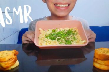 ASMR FETTUCCINE ALFREDO (ITALIAN FOOD) - EATING SOUNDS - (No Talking)