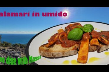 Calamari in umido - stewed squid - Italian food