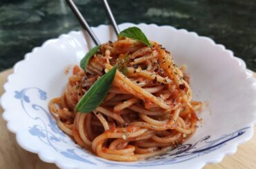 Spaghetti with red sauce and chili - Italian Special - Archana's Cooking