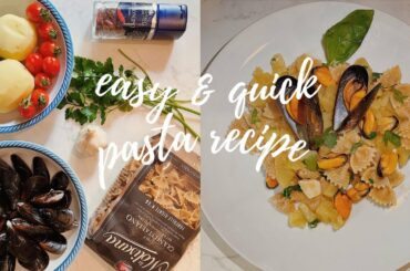 EASY & QUICK ITALIAN PASTA RECIPE | PASTA with mussels, potatoes, tomatoes and parsley