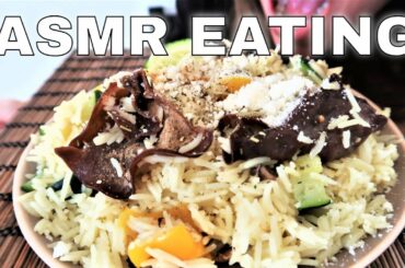 ASMR EATING ITALIAN FOOD / MUSHROOM RISOTTO / NO TALKING, EATING SOUNDS