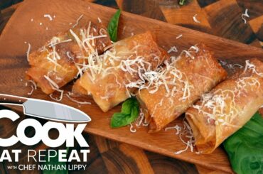 Egg Rolls with an Italian Twist! | Cook Eat Repeat | Blackstone Griddle
