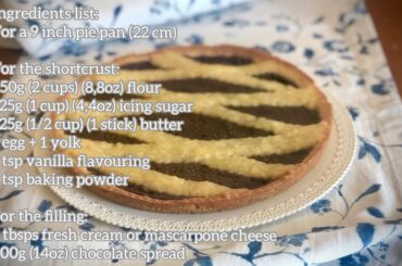 Chocolate spread tart | Italian cooking mama