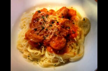 077  SHRIMP ARRABBIATA with Angel Hair Pasta (Italian Cuisine - Restaurant Recipe)