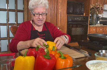 Italian Stuffed Peppers - Peperoni Ripieni by Cute Calabrian Nonna, Recipe Below (e60)