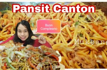 Quick easy to prepare Pansit Canton/pinay in Italy cooks/Mukbang