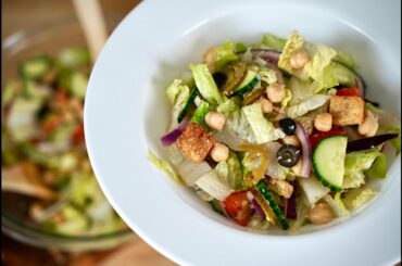 Vegetable Chickpea salad | Italian dressing | Cooking ASMR | Vegetarian recipes
