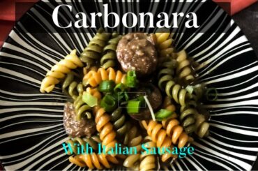 Carbonara Sauce over Italian Sausage #italiansausage #carbonara #carbonarasauce