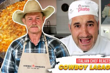 Italian Chef Reacts to a COWBOY LASAGNA