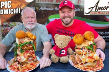 Massive Sicilian Parmesan Sandwich Challenge!!