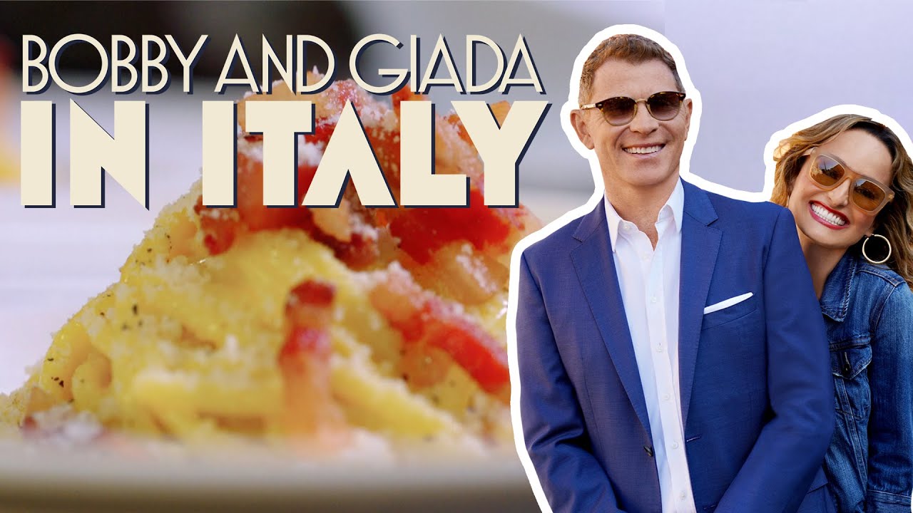 Bobby Flay and Giada De Laurentiis Eat Iconic Pasta alla Carbonara in Rome Food Network