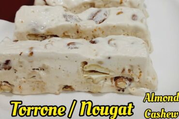 Homemade Italian Torrone | Nougat Recipe | Almond & Cashew Torrone