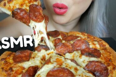 Pizza Hut Cheesy Pepperoni Pizza *No Talking Eating Sounds | N.E ASMR