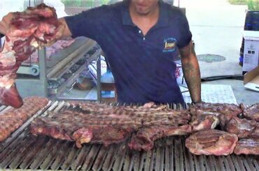 Italy Street Food. Grilled Meat, Roasted Pork, Sausages, Skewers, Paella, and more