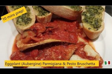 Baked Eggplant (Aubergine) Parmigiana | Parmigiana Di Melanzane | Pesto Bruschetta | Taste of Italy