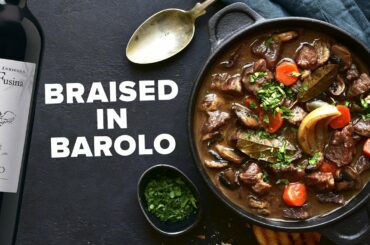 Recipe: Beef braised in Barolo from La Fusina, Italy