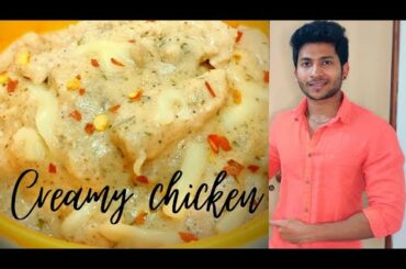 Creamy Chicken(English)|Continental dish|Italian Recipes|Bachelor Simple Cooking|White Sauce Chicken