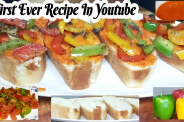 Indo Italian Fusion Veg Recipe .With Red  Bhel pepper sauce  #Crostini || No Cheese