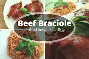 Beef braciole in tomato sauce recipe - italian cooking