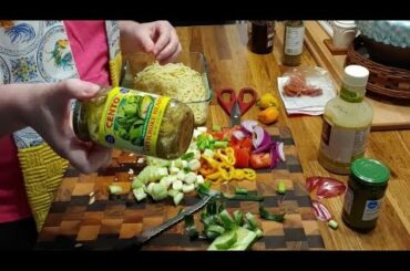 Making Italian Pasta Salad with Leftover Spaghetti Noodles