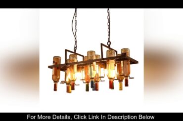 Review Vintage Attic Wine Bottle Chain Pendant Light Retro Italian Style Creative Hanglamp for Stor