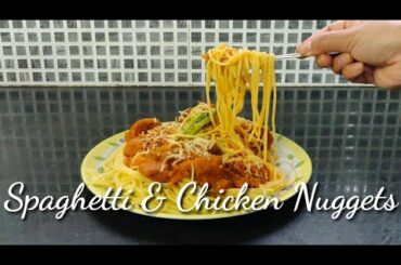 Spaghetti pasta with Chicken Nuggets | Italian Food | Pasta |