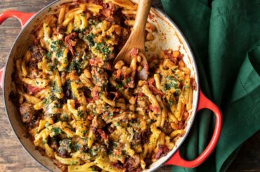 Baked Pasta with Italian Sausage and Herbed Cannellini Beans